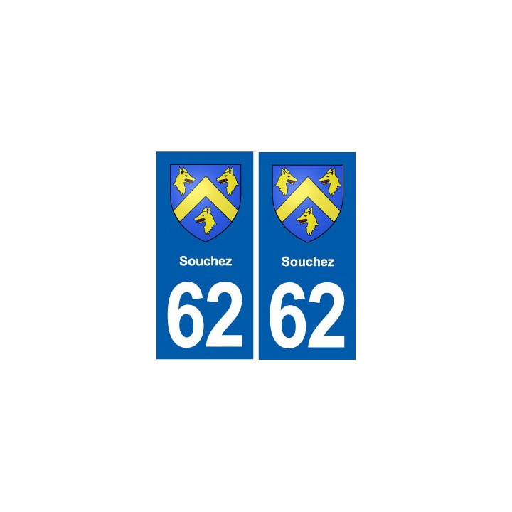 62 Souchez blason autocollant plaque stickers ville