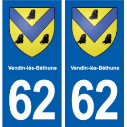 62 Vendin-lès-Béthune blason autocollant plaque stickers ville