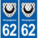 62 Verquigneul blason autocollant plaque stickers ville