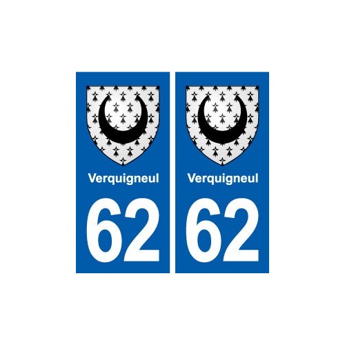 62 Verquigneul blason autocollant plaque stickers ville
