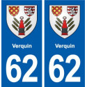 62 Verquin blason autocollant plaque stickers ville