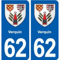 62 Verquin blason autocollant plaque stickers ville