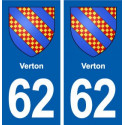 62 Verton blason autocollant plaque stickers ville