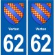 62 Verton blason autocollant plaque stickers ville