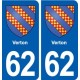 62 Verton blason autocollant plaque stickers ville