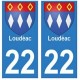 22 Loudéac autocollant plaque blason armoiries stickers département