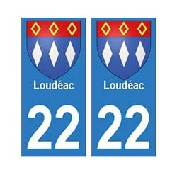 22 Loudéac autocollant plaque blason armoiries stickers département