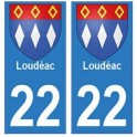 22 Loudéac autocollant plaque blason armoiries stickers département
