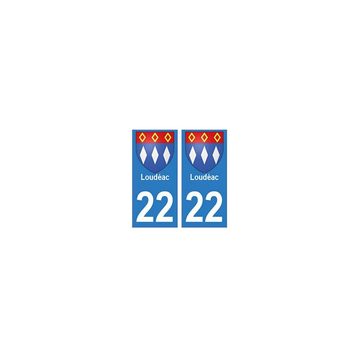 22 Loudéac autocollant plaque blason armoiries stickers département