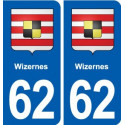 62 Wizernes blason autocollant plaque stickers ville