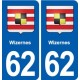 62 Wizernes blason autocollant plaque stickers ville