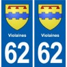 62 Violaines blason autocollant plaque stickers ville