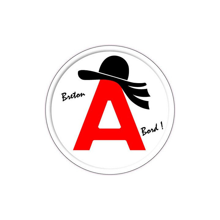 A jeune conducteur apprenti autocollant adhésif Bretagne drapeau