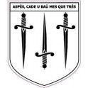 Etiqueta engomada de la capa de brazos, Valle de Aspe, bearn pegatinas adhesivo