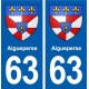 63 Aigueperse blason autocollant plaque stickers ville