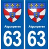 63 Aigueperse blason autocollant plaque stickers ville