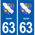 63 Aydat blason autocollant plaque stickers ville