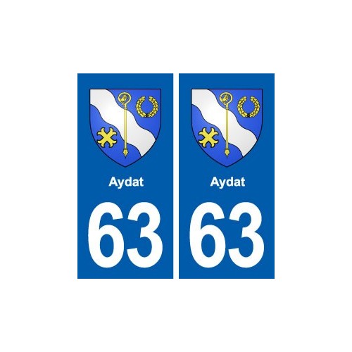 63 Aydat blason autocollant plaque stickers ville
