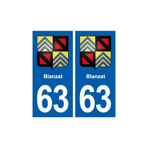 63 Blanzat blason autocollant plaque stickers ville