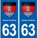 63 Brassac-les-Mines blason autocollant plaque stickers ville