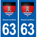 63 Brassac-les-Mines blason autocollant plaque stickers ville