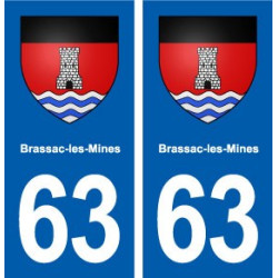 63 Brassac-les-Mines blason autocollant plaque stickers ville