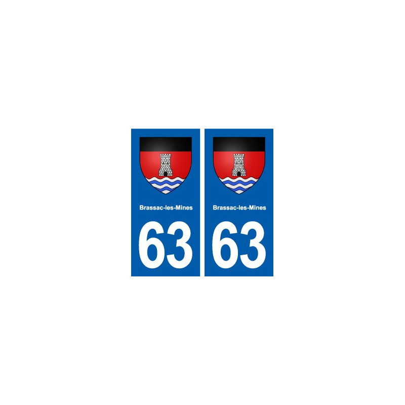 63 Brassac-les-Mines blason autocollant plaque stickers ville