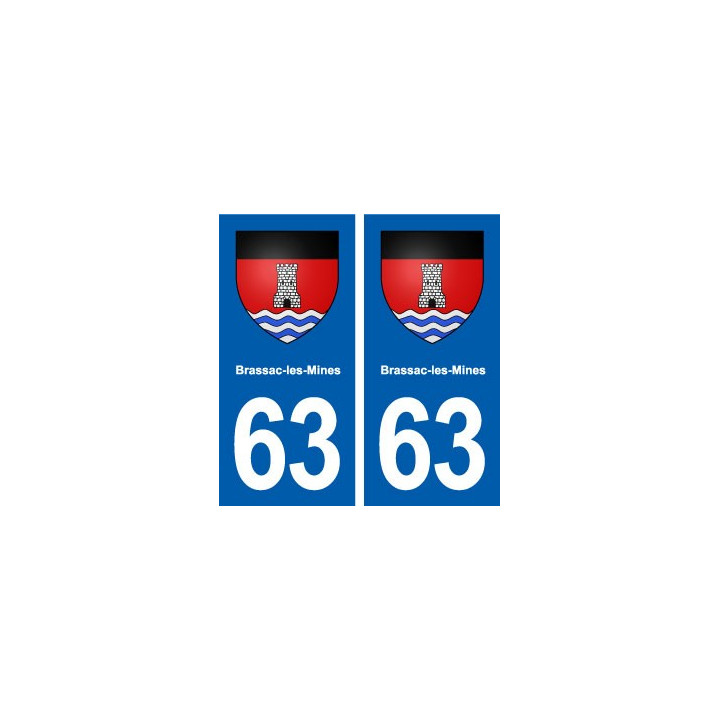 63 Brassac-les-Mines blason autocollant plaque stickers ville