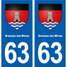 63 Brassac-les-Mines blason autocollant plaque stickers ville