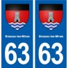 63 Brassac-les-Mines blason autocollant plaque stickers ville