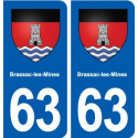63 Brassac-les-Mines blason autocollant plaque stickers ville