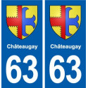 63 Châteaugay blason autocollant plaque stickers ville