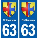 63 Châteaugay blason autocollant plaque stickers ville