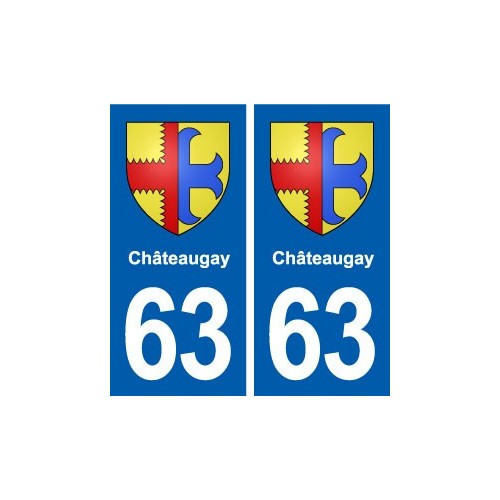 63 Châteaugay blason autocollant plaque stickers ville