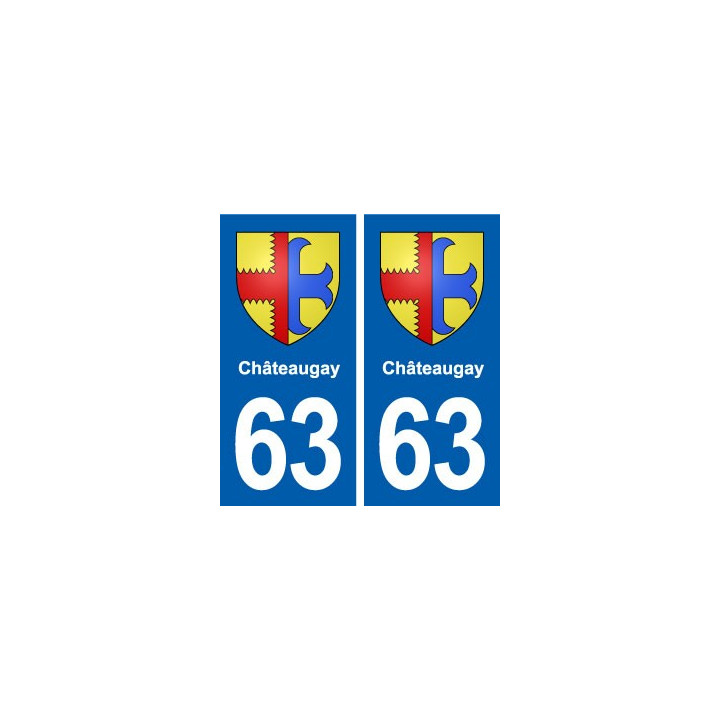 63 Châteaugay blason autocollant plaque stickers ville