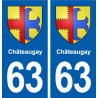 63 Châteaugay blason autocollant plaque stickers ville