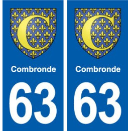 63 Combronde blason autocollant plaque stickers ville