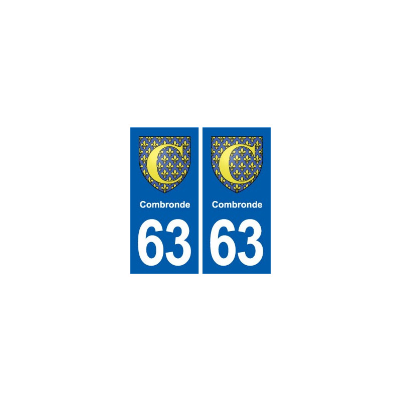 63 Combronde blason autocollant plaque stickers ville