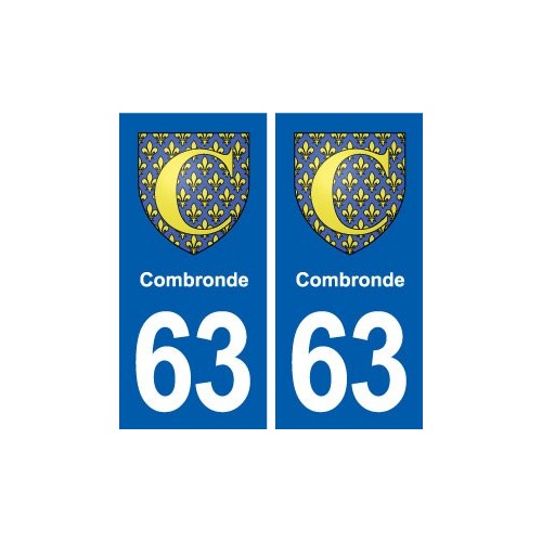 63 Combronde blason autocollant plaque stickers ville