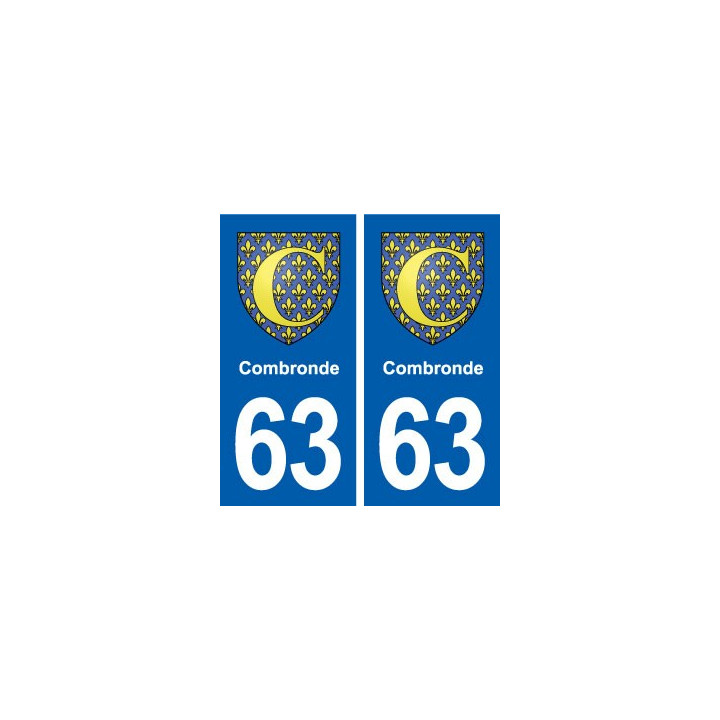 63 Combronde blason autocollant plaque stickers ville
