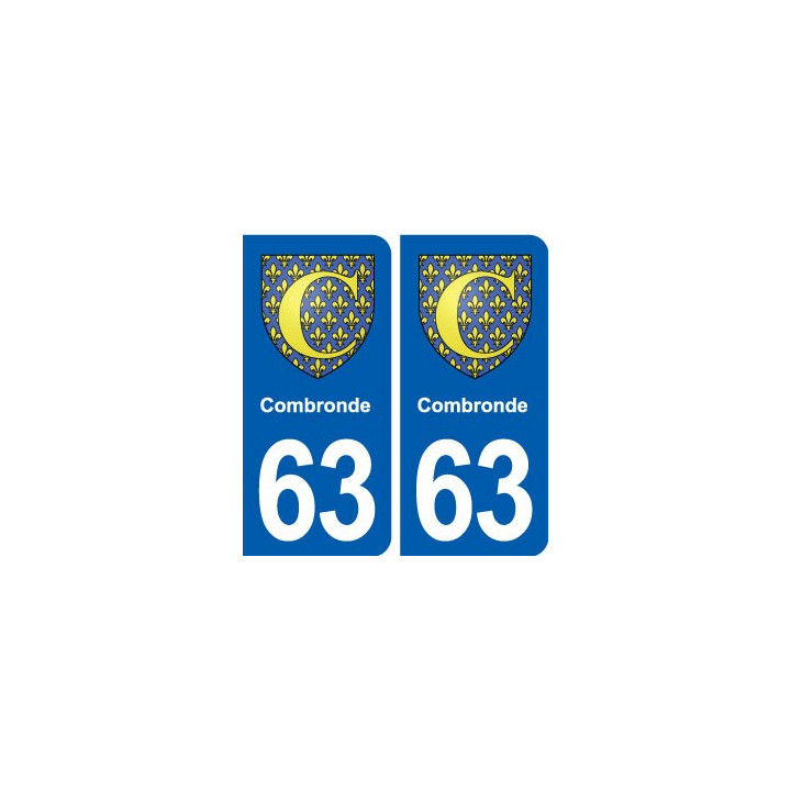 63 Combronde blason autocollant plaque stickers ville