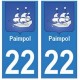 22 Paimpol autocollant plaque blason armoiries stickers département