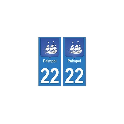 22 Paimpol autocollant plaque blason armoiries stickers département