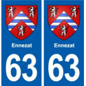 63 Ennezat blason autocollant plaque stickers ville