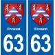 63 Ennezat blason autocollant plaque stickers ville
