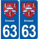 63 Ennezat blason autocollant plaque stickers ville