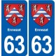 63 Ennezat blason autocollant plaque stickers ville