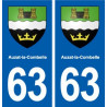 63 Auzat-la-Combelle blason autocollant plaque stickers ville
