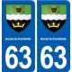 63 Auzat-la-Combelle blason autocollant plaque stickers ville