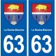 63 La Roche-Blanche blason autocollant plaque stickers ville